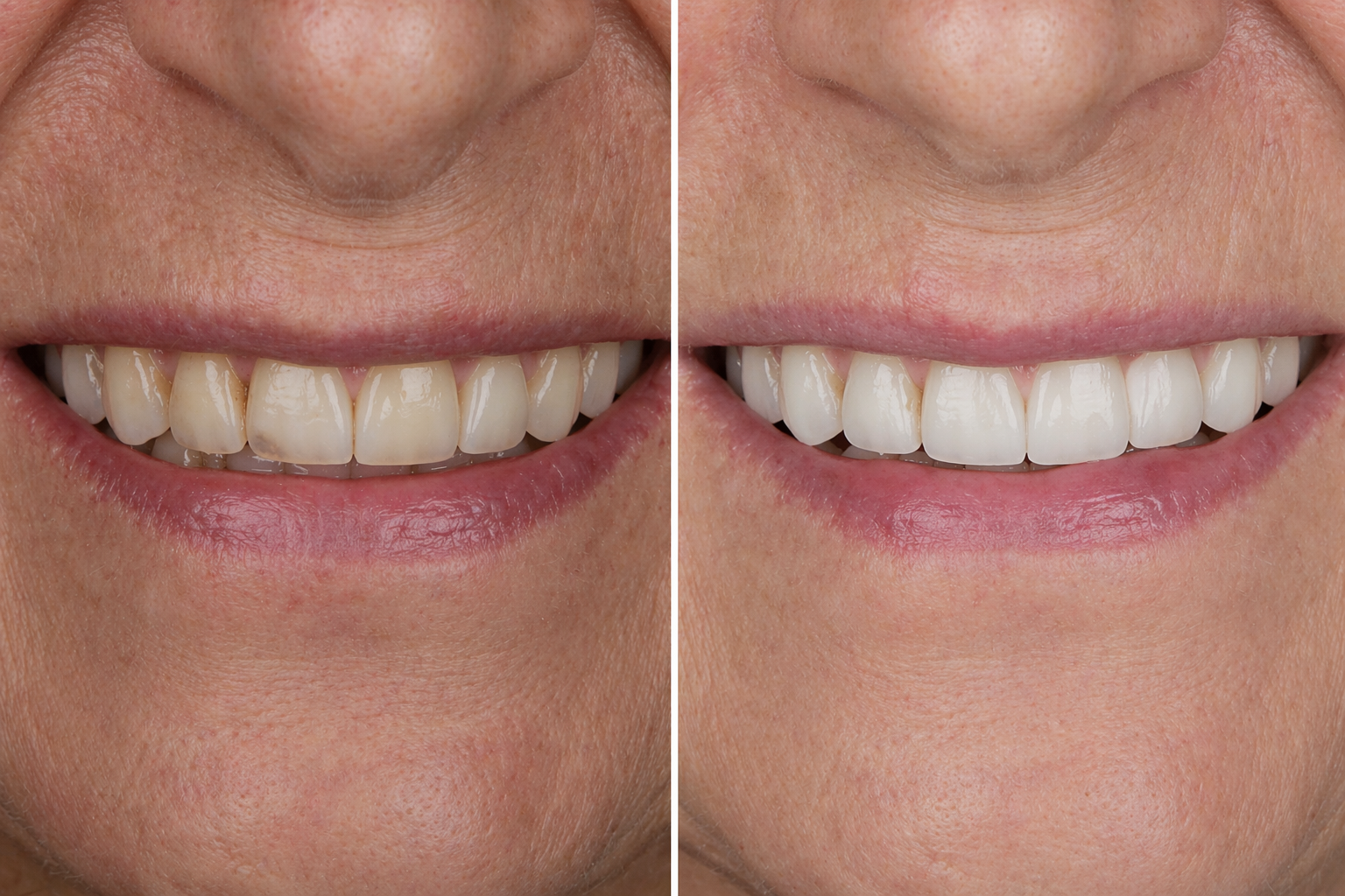 Before and after cosmetic dentistry smile transformation